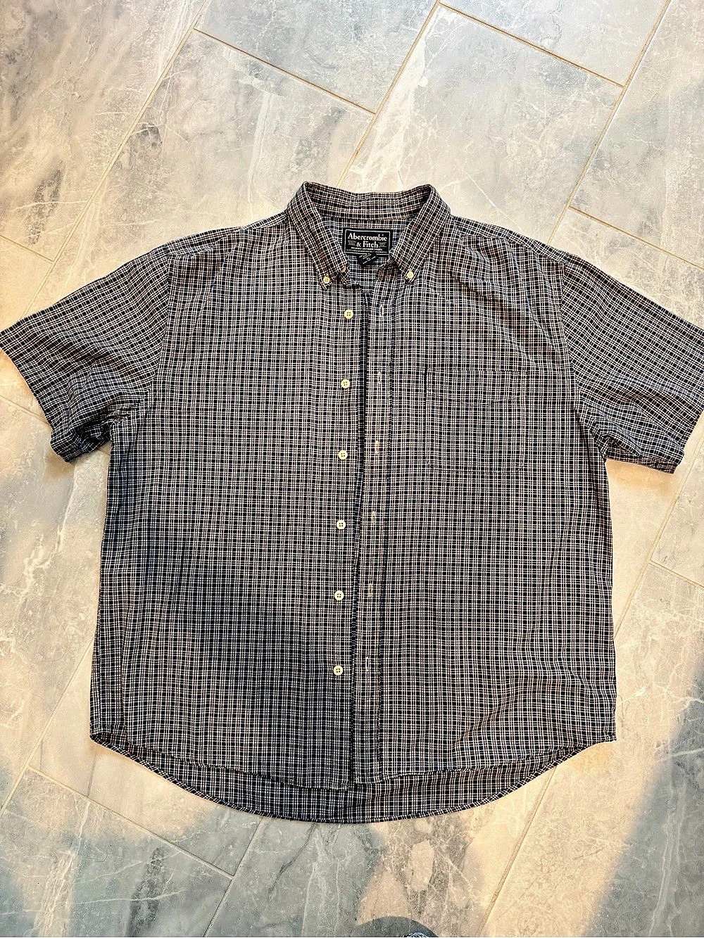 Abercrombie & Fitch Plaid Cotton Short Sleeve Shirt XL